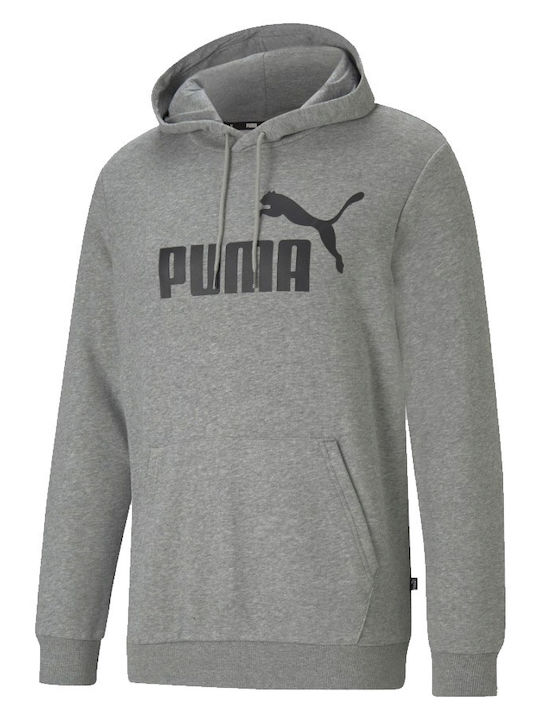 Puma Big Logo Men's Sweatshirt with Hood & Pockets Gray