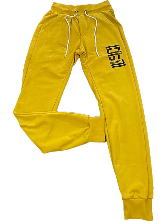 Paco & Co 201605 Men's Sweatpants with Rubber Yellow