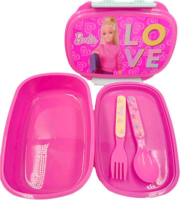 Barbie Food Container with Spoon and Fork