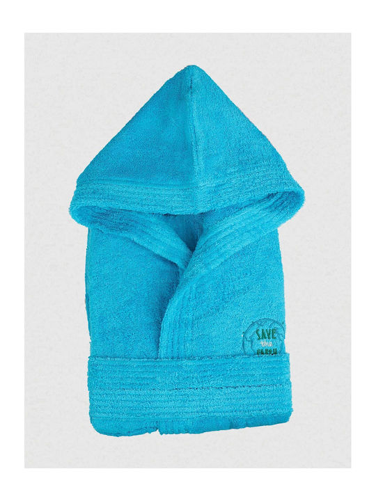 Sunshine Παιδικό Μπουρνούζι Turquoise με Κουκούλα