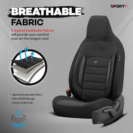Auto Gs Front Car Covers 11pcs Cotton Sport Black