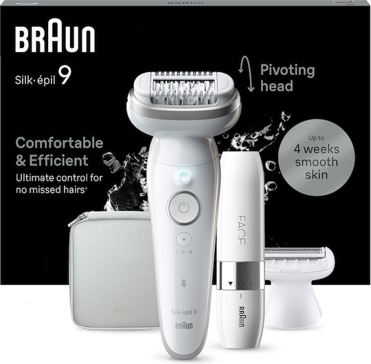 Braun Silk-épil 9 Αποτριχωτική Μηχανή Epilator για Πρόσωπο & Σώμα