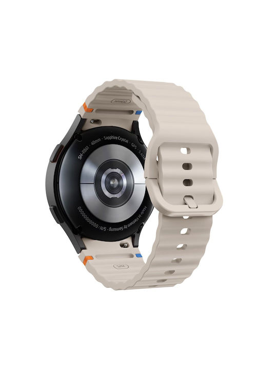 Tech-Protect Curea Silicon Alb (Galaxy Watch 4 / 5 / 5 Pro / 6 / 7 / FE)