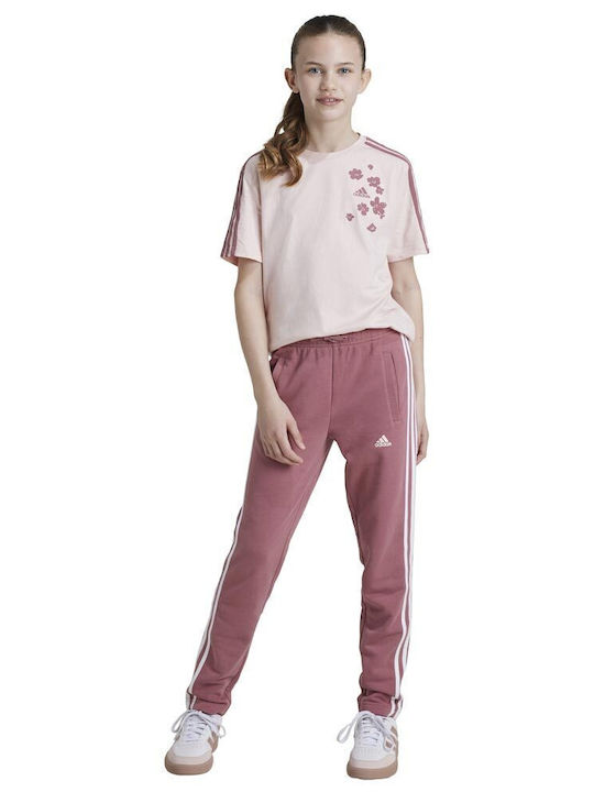 Adidas Kids Sweatpants Pink Essentials 3-stripes