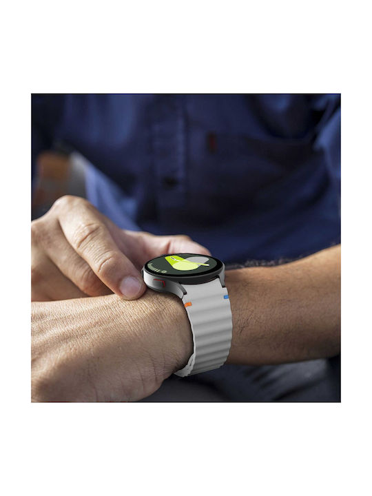 Tech-Protect Curea Silicon Alb (Galaxy Watch 4 / 5 / 5 Pro / 6 / 7 / FE)