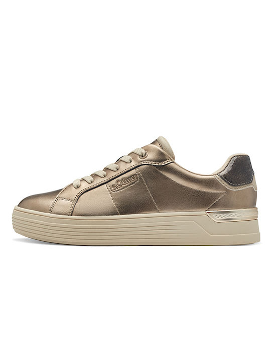 S.Oliver Γυναικεία Sneakers Beige Metallic