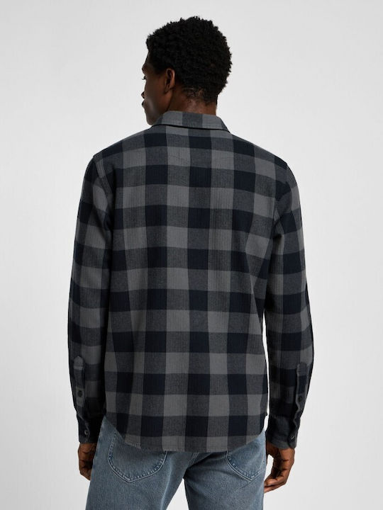 Lee Men's Shirt Long Sleeve Cotton Checked Plaid