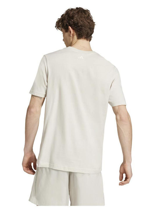 Adidas Linear Single Jersey Ανδρικό T-shirt Κοντομάνικο Ασημί