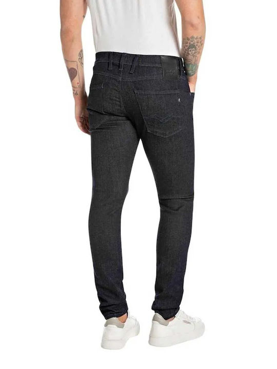 Replay Anbass Herren Jeanshose Elastisch Schlank Fit Blue