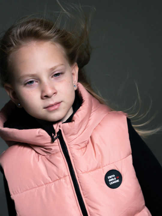 Kids' Casual Jacket Sleeveless with Hood Pink
