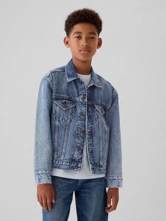 Kids' Denim Jacket Short Medium Wash Icon