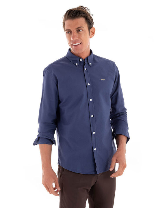 Hugo Boss Men's Shirt Long Sleeve Blue