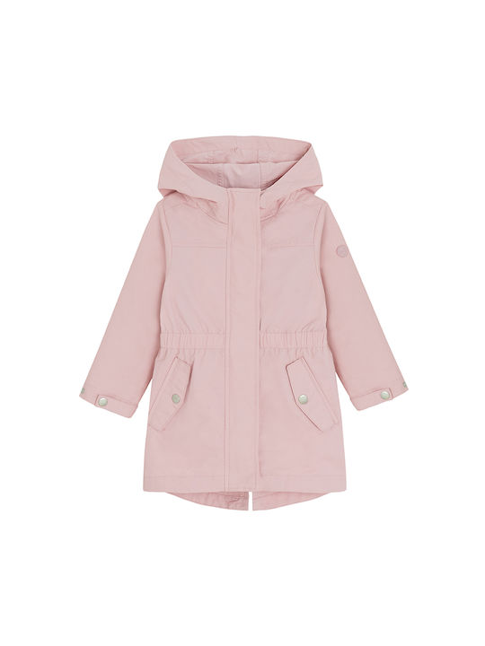 Kids Casual Short Jacket with Lining and Hood Pink