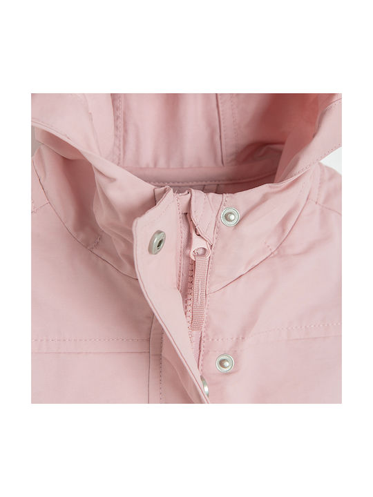 Kids Casual Short Jacket with Lining and Hood Pink