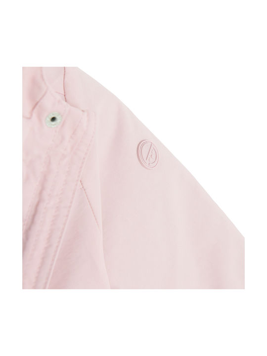 Kids Casual Short Jacket with Lining and Hood Pink