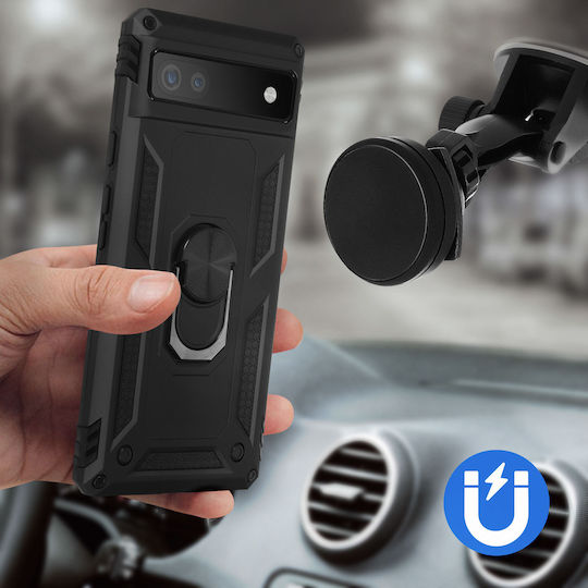 Google Pixel 6a Hybrid Support Ring Video Stand Black