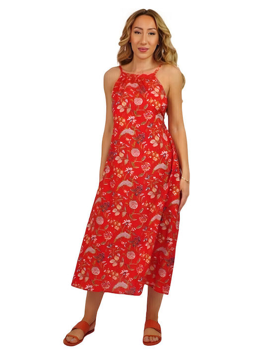 Sommer Midi Kleid Red