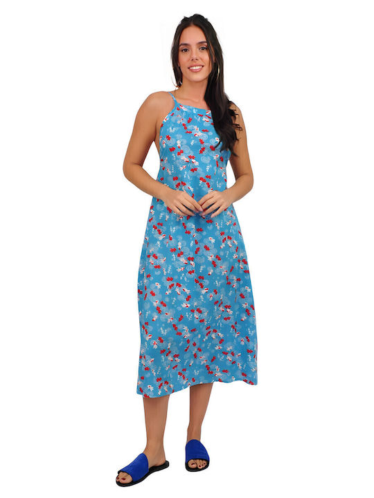 Sommer Midi Kleid Light Blue