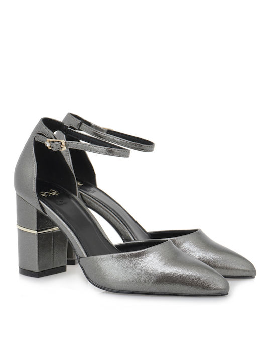 Exe Synthetic Leather Silver High Heels