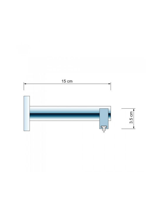 Anartisi Eagle One-Way Metallic Curtain Track Silver 160cm 513703-01