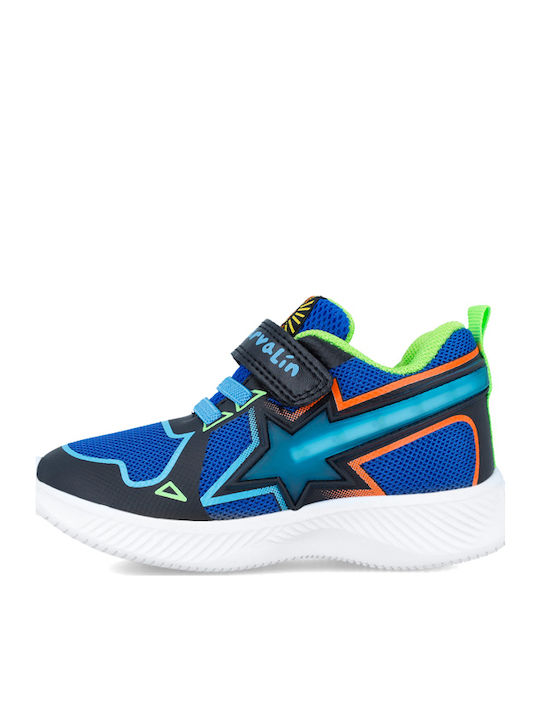 Παιδικά Sneakers με Σκρατς & Φωτάκια Μπλε