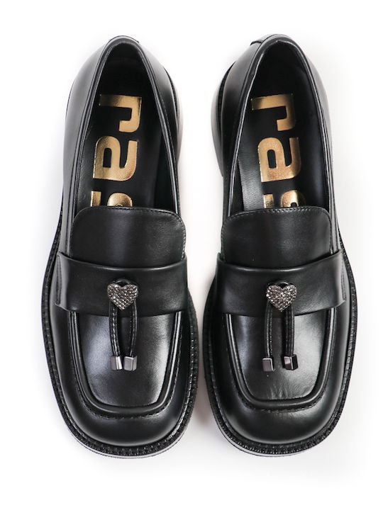 Ras Leather Women's Loafers in Black Color