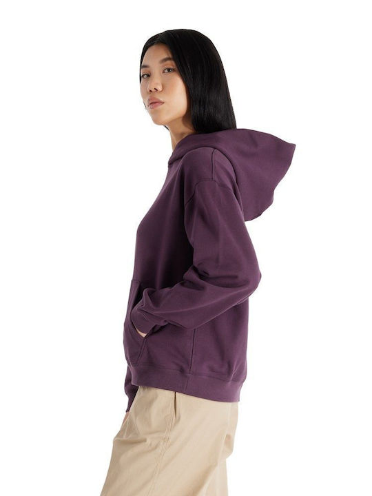 New Balance Athletics Women's Long Hooded Sweatshirt Plum Brown