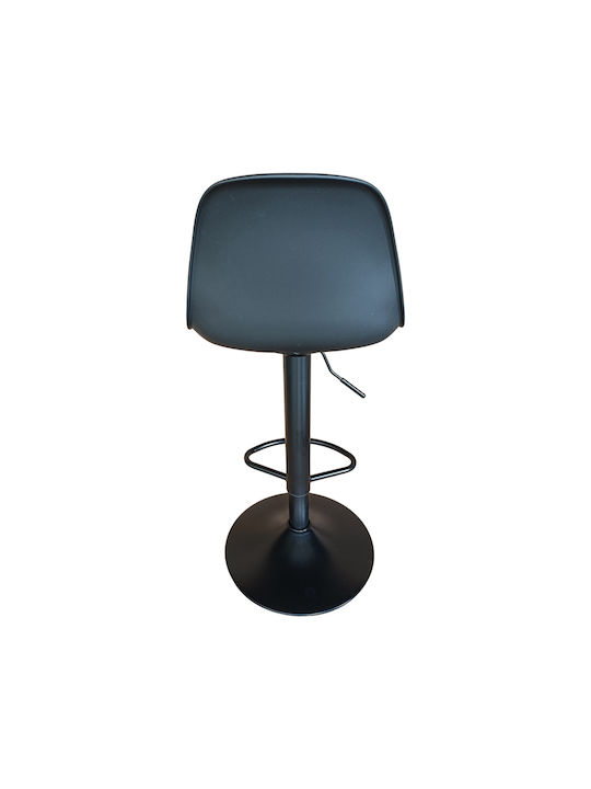 Stool Bar Louser with Back & Adjustable Height Black 44x46x94-114cm