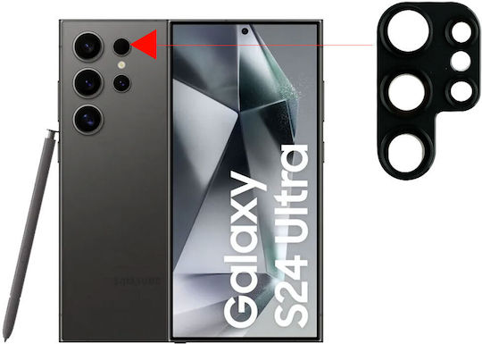 Volte-Tel Glass Cover Προστασία Κάμερας Tempered Glass Μαύρο για το Galaxy S24 Ultra