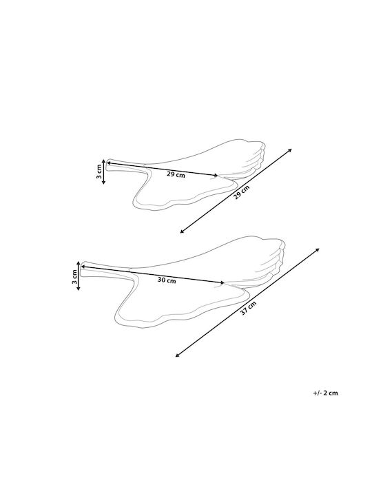 Beliani Set Decorative de Platouri Din argint Argintiu 2buc