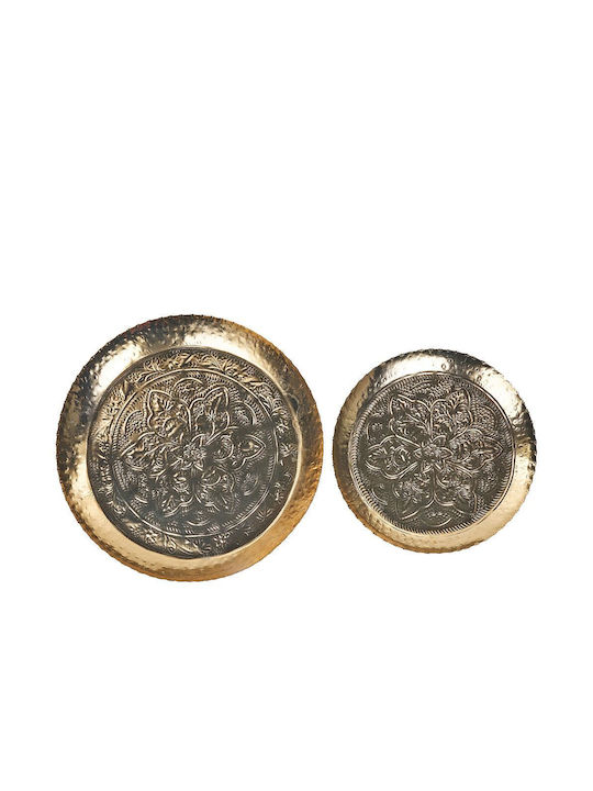 Beliani Set dekorative Platten Gold 2Stück