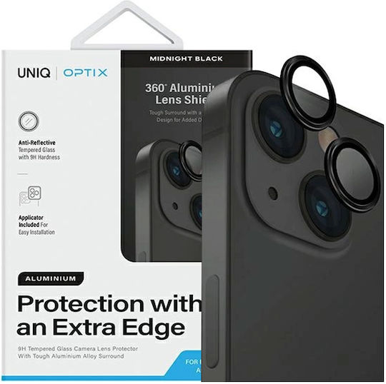 Uniq Optix Camera Protection Tempered Glass Black for the iPhone 15, iPhone 15 Plus
