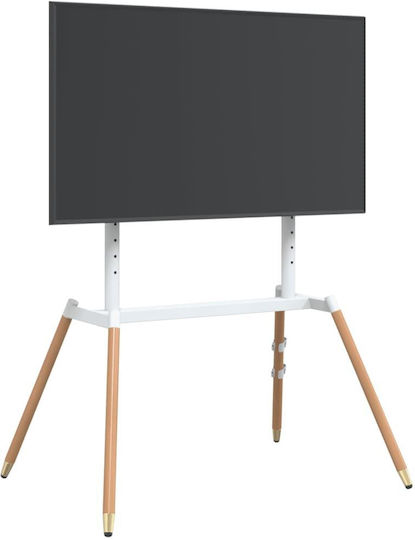 vidaXL 4012167 Suport TV pardoseală până la 86" Alb