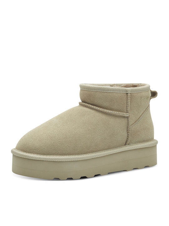 Essentials Women's Ankle Boots with Fur Beige