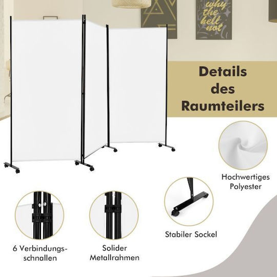 Costway Decorativ Paravan Metalic 262x180cm
