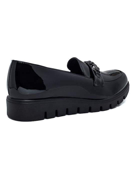 Soft & Flex Patent Leather Women's Moccasins in Black Color