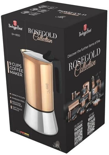 Berlinger Haus Stovetop Espresso Pot for 6 Cups Gold