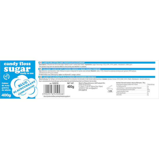 Blue Cotton Candy Sugar Flavored Blackcurrant 400g