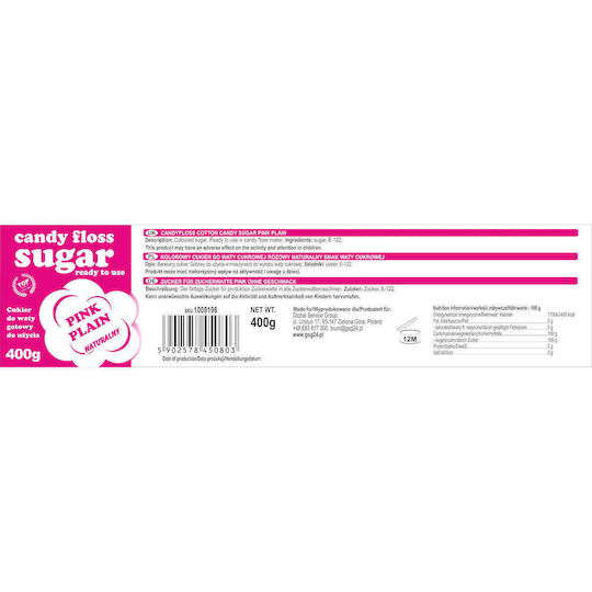 Colorful Cotton Candy Sugar Pink Natural Cotton Candy Flavor 400g