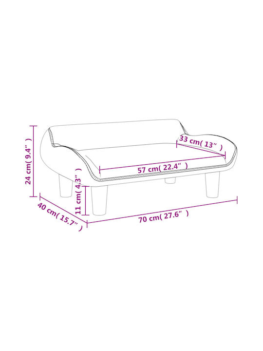 Sofa Gray 70x40x24cm