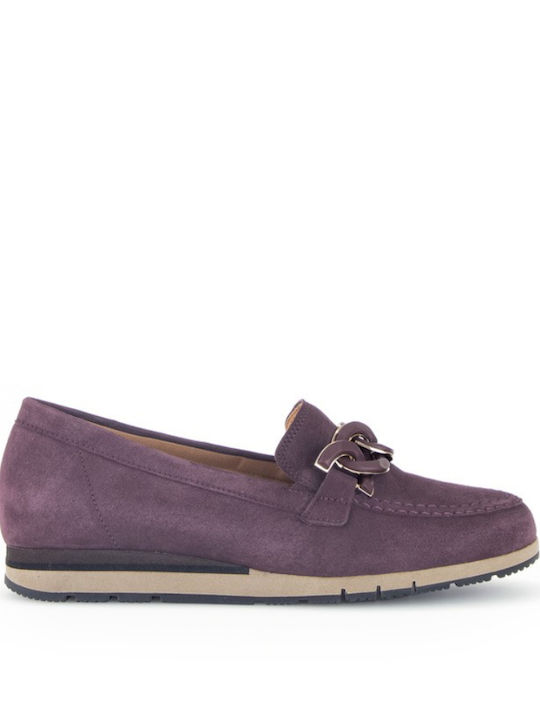 Δερμάτινα Γυναικεία Loafers σε Μωβ Χρώμα