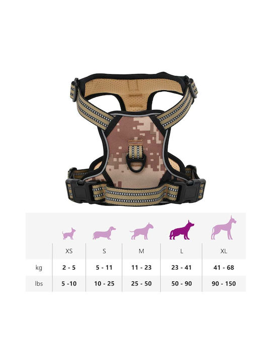 vidaXL Dog Harness Brown Large 4013373