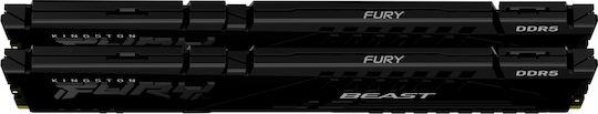 Kingston FURY Beast DDR5 32GB RAM με 2x16GB Modules και Ταχύτητα 6000 για Desktop