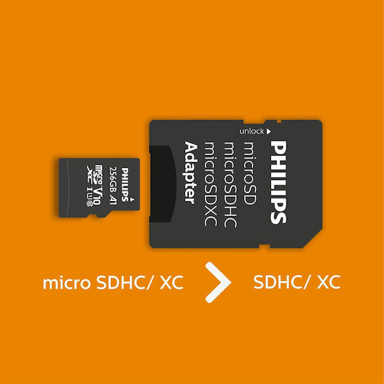 Philips microSDXC 256GB U1 V30 A1 UHS-I mit Adapter