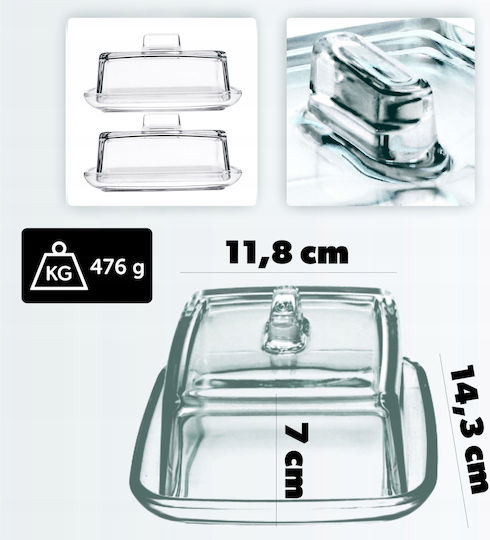 Kadax Glass Butter Dish Lid 2pcs