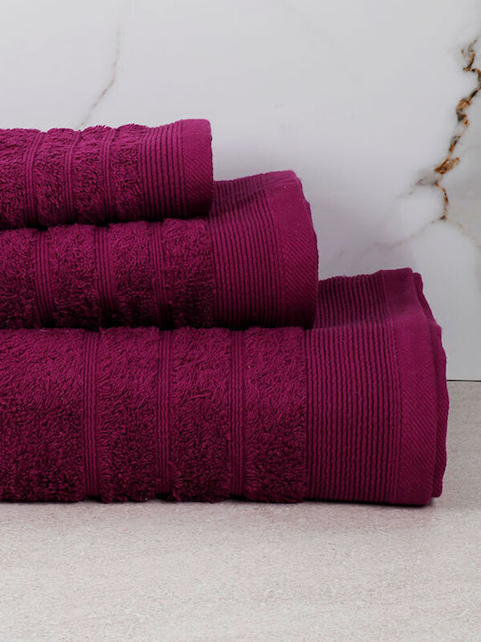 Sunshine 3pc Bath Towel Set Χίμπουρι Mauve Weight 500gr/m²