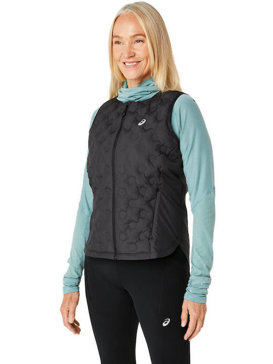 ASICS Kurz Damen Puffer Jacke für Winter Schwarz