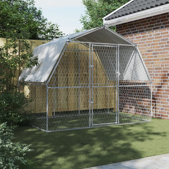 vidaXL Metal Dog Park 285x195x230cm Silver