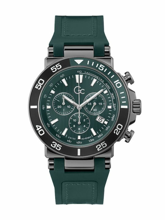 Guess Men's Watch 44mm Battery with Green Rubber Strap