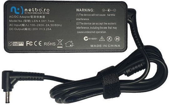 Nelbo Încărcător Laptop 65W 20V 3.25A pentru Lenovo